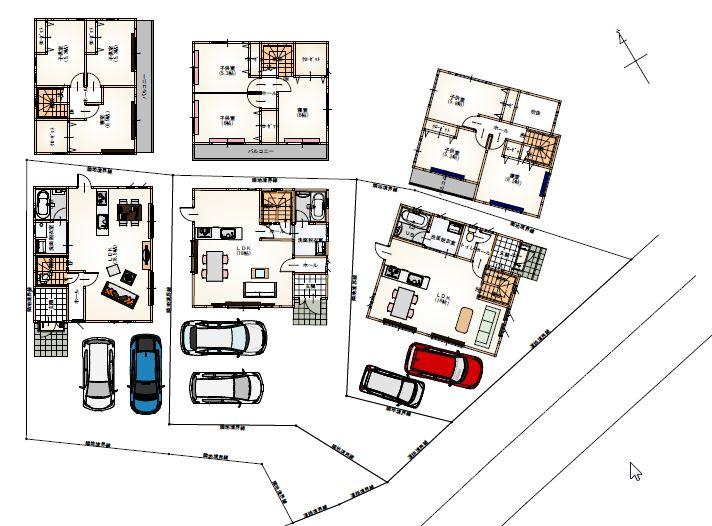 Building plan example (floor plan). Building plan example (1.2.3 No. land) Building Price Ten thousand yen, Building area sq m