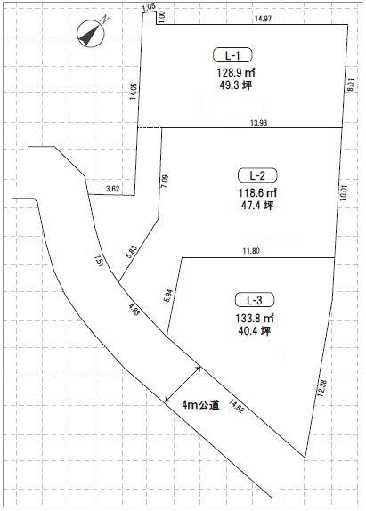 Compartment figure. Land price 8.3 million yen, Land area 128.9 sq m parking two OK