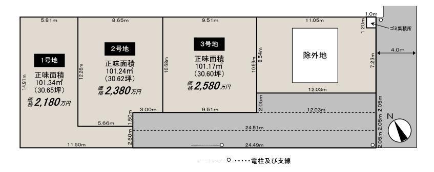 Compartment figure. Land price 25,800,000 yen, Land area 127.81 sq m