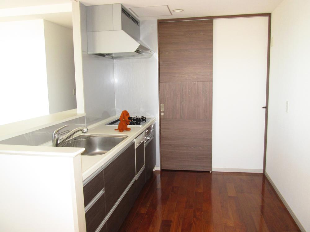 Kitchen. The other side of the door is a balcony