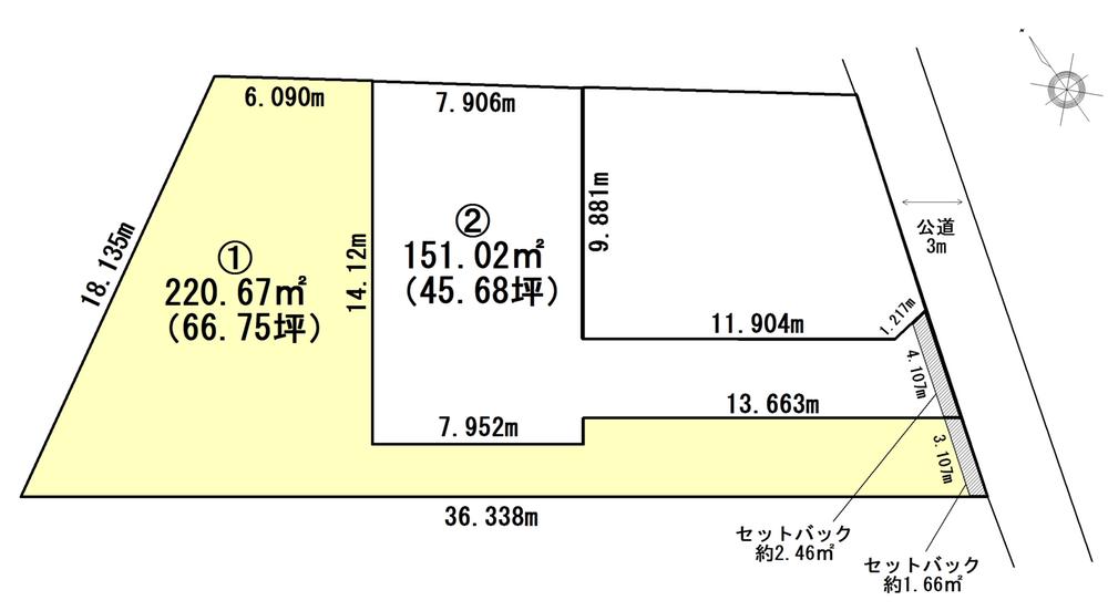 Compartment figure. Land price 19.9 million yen, Land area 220.67 sq m