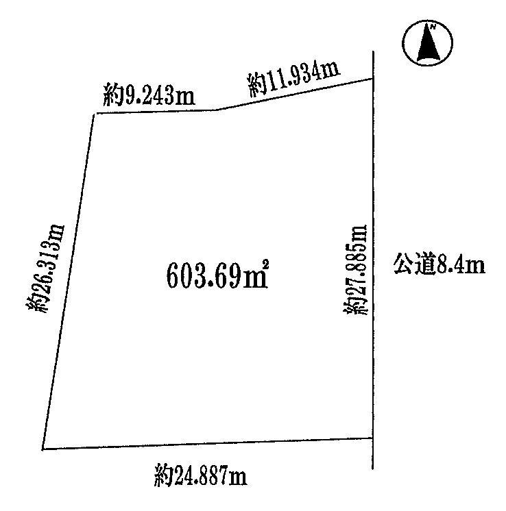 Compartment figure. Land price 39,800,000 yen, Land area 603.69 sq m
