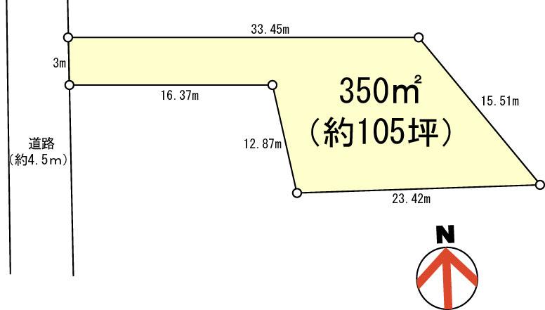 Compartment figure. Land price 2 million yen, Land area 350 sq m