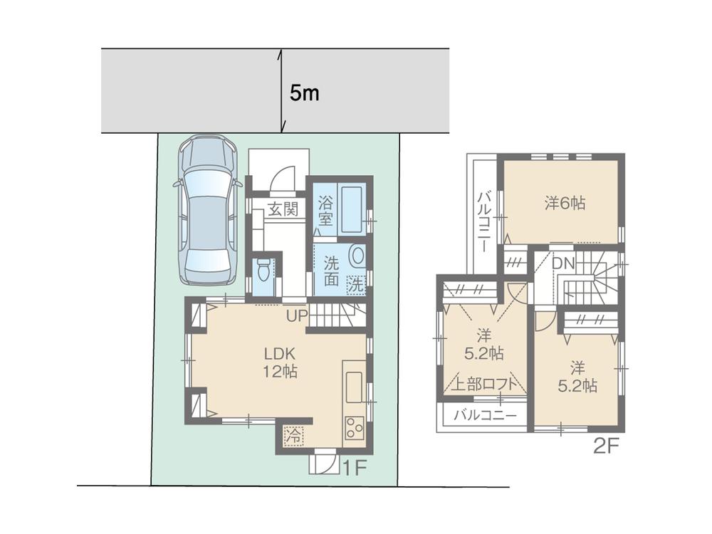 Building plan example (floor plan). Building price 13.2 million yen, Building area 70.38 sq m