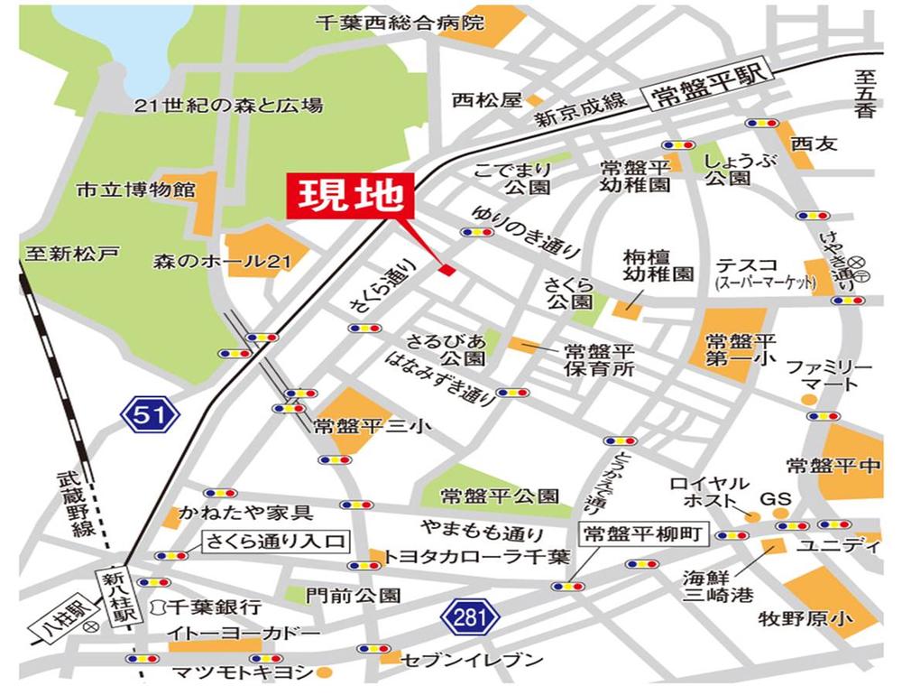 Local guide map. Around, It spreads a convenient living environment that aligned education and commercial facilities are numerous.