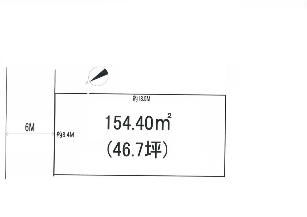 Compartment figure. Land price 10.8 million yen, It is shaping areas of land area 154.4 sq m front road 6M. 