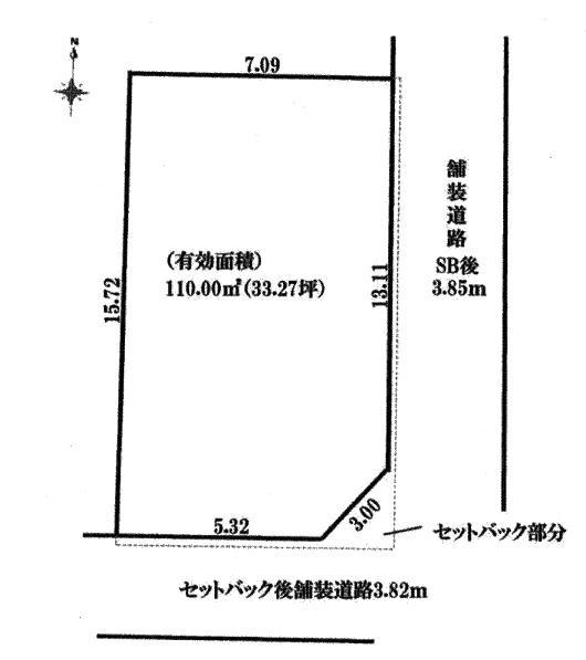 Compartment figure. Land price 10.8 million yen, Land area 116.15 sq m