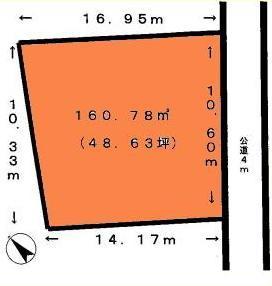 Compartment figure. Land price 24,320,000 yen, Land area 160.78 sq m