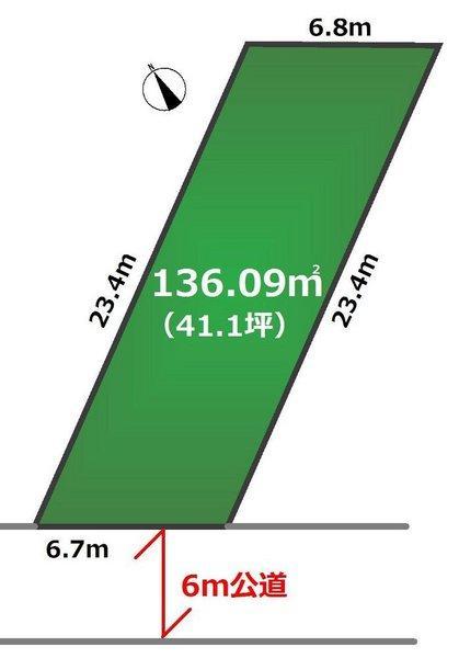 Compartment figure. Land price 20,600,000 yen, Land area 136.09 sq m