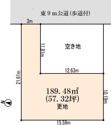 Compartment figure. Land price 19,800,000 yen, Land area 189.48 sq m