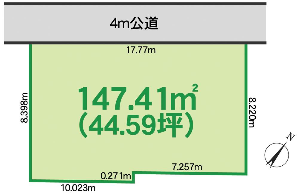 Compartment figure. Land price 19,800,000 yen, Land area 147.41 sq m