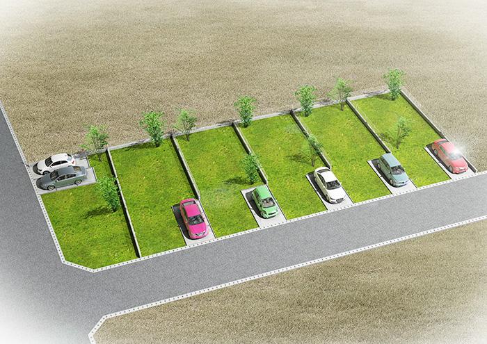 Sunny local Rendering facing the spacious front road. 