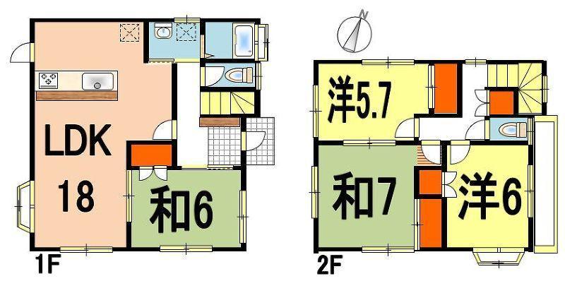 Floor plan. ◆ Car space is 2 car Friendly 4LDK. It is characteristic of Japanese-style room there is a 2 room. At any time because it will guide you, Please feel free to contact us.