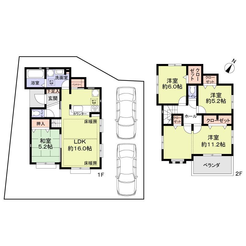 Floor plan. 32,500,000 yen, 4LDK, Land area 145.66 sq m , Building area 102.68 sq m
