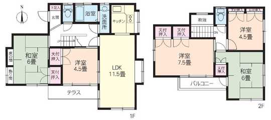 Floor plan. 11.8 million yen, 5LDK, Land area 119.01 sq m , Building area 95.22 sq m