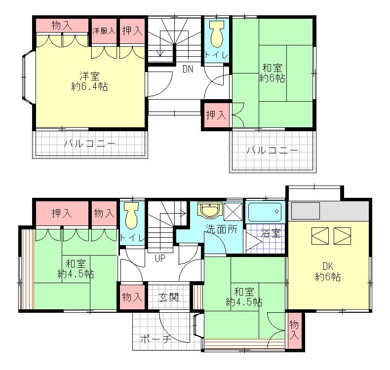 Floor plan. 16.5 million yen, 4DK, Land area 134.29 sq m , Building area 75.38 sq m