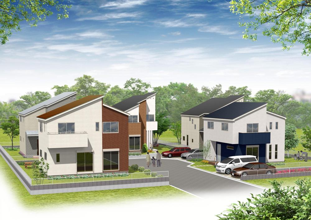 Building plan example (Perth ・ appearance). Building plan example (1 From issue land No. 5 place) building free plan price 15,410,000 yen, Building area 99.37  sq m