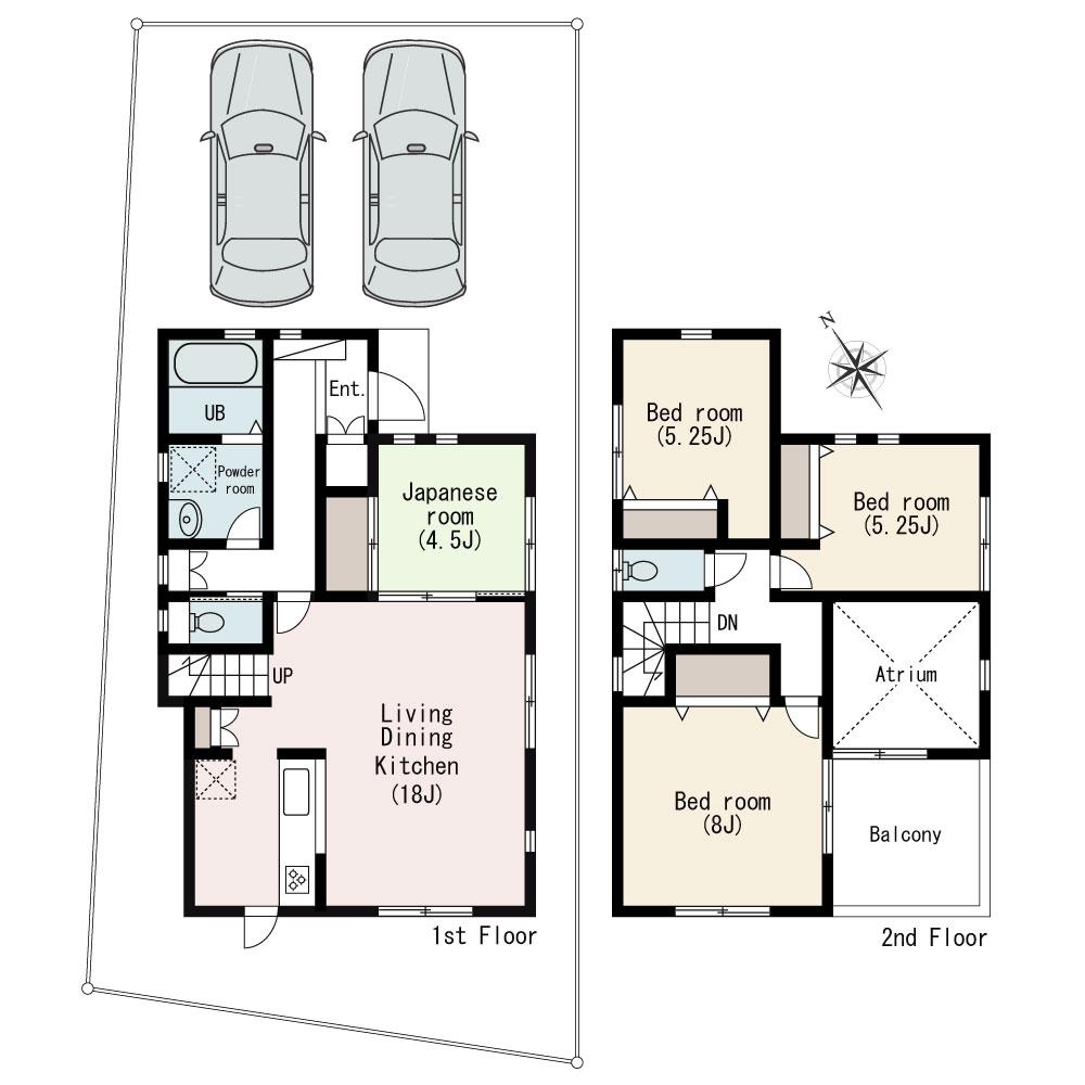 Compartment view + building plan example. 770m until ion