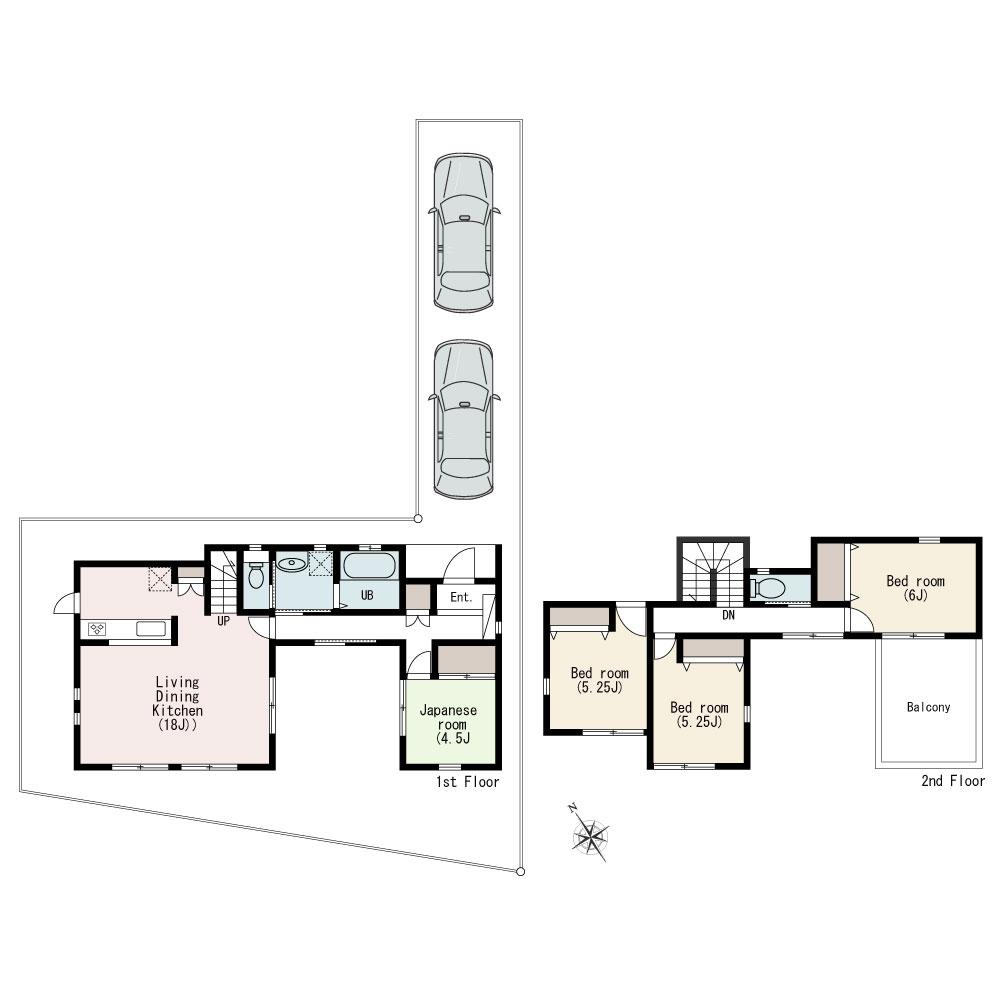 Compartment view + building plan example. 770m until ion