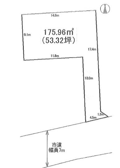 Compartment figure. Land price 14.3 million yen, Land area 175.96 sq m compartment view
