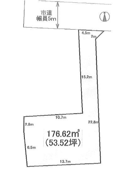 Compartment figure. Land price 14.3 million yen, Land area 176.62 sq m compartment view