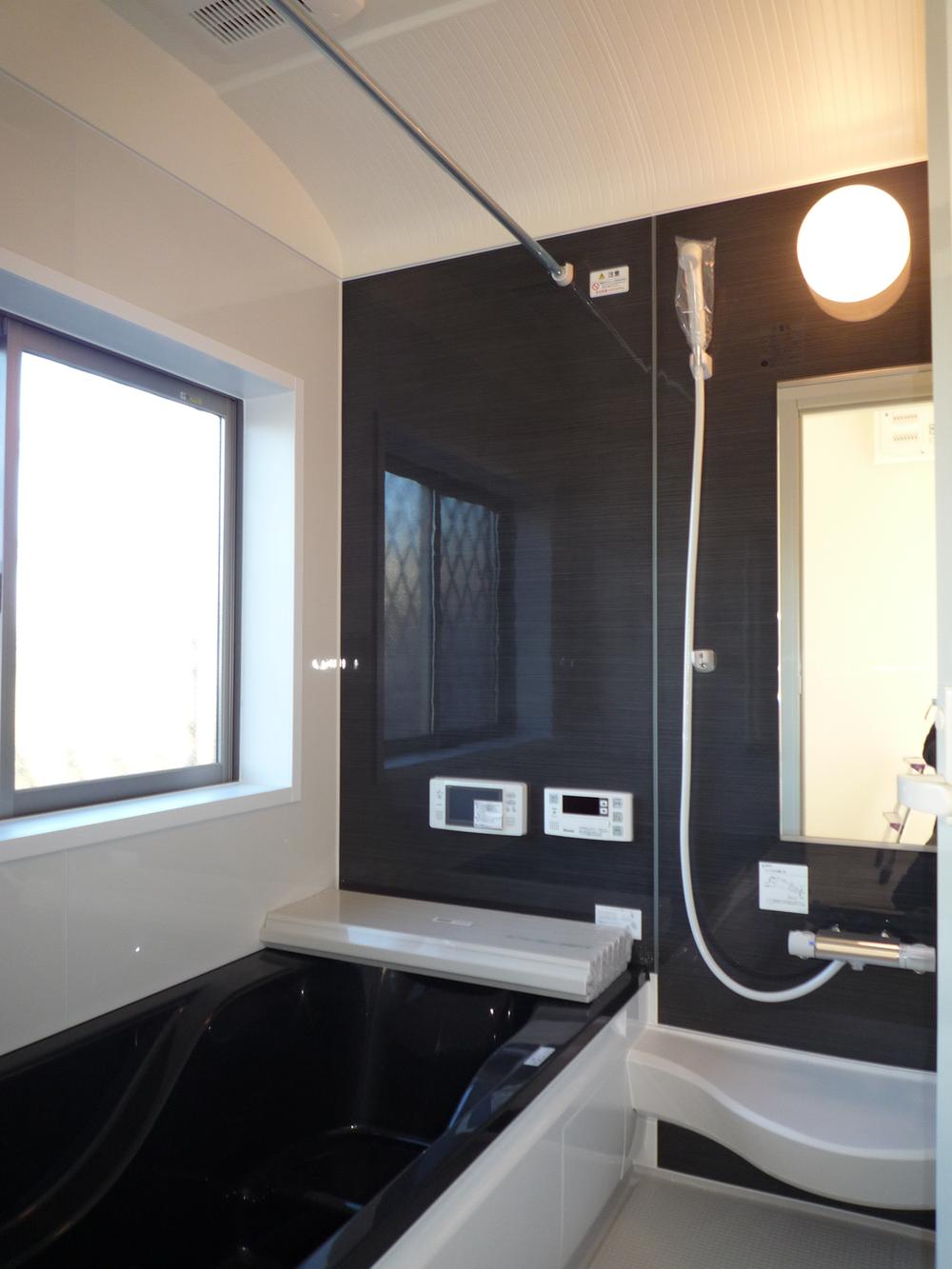 Model house photo. Model house With bathroom TV and bathroom dryer in modern bathroom
