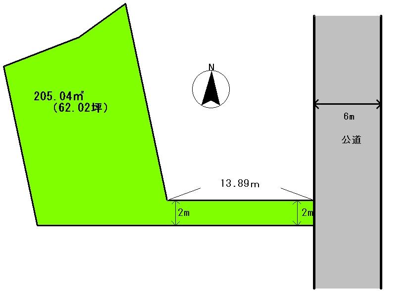 Compartment figure. Land price 4.9 million yen, Land area 205.04 sq m