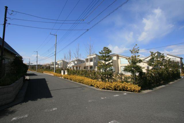 Local land photo. Quiet streets to be healed. Bright night in LED lighting, Town attention to crime prevention and safety is happy. 
