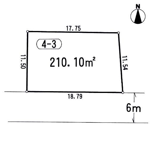 Compartment figure. Land price 18,800,000 yen, Land area 210.1 sq m