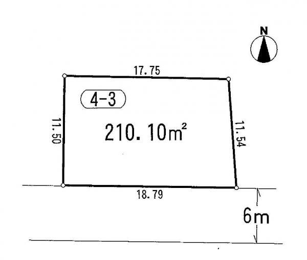 Compartment figure. Land price 18,800,000 yen, Land area 210.1 sq m