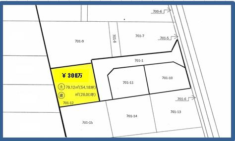 Compartment figure. Land price 3 million yen, Land area 179.12 sq m