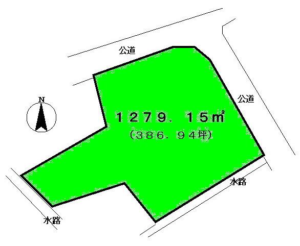 Compartment figure. Land price 18 million yen, Land area 1,279.15 sq m corner lot ・ It is flat land.