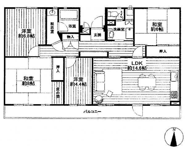 Floor plan. 4LDK, Price 9.99 million yen, Occupied area 97.18 sq m , Balcony area 15.18 sq m