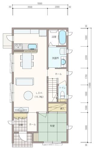 Building plan example (floor plan). (Plan Example) 1 floor plan view