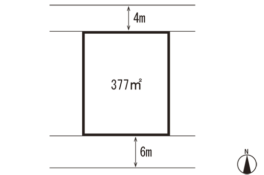 Compartment figure. Land price 3.98 million yen, Land area 377 sq m