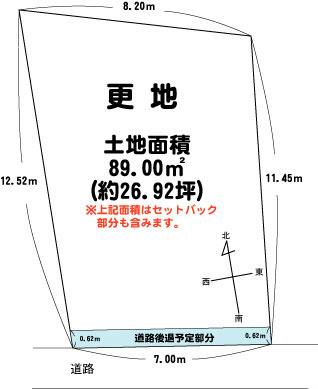 Compartment figure. Land price 19,800,000 yen, In land area 89 sq m present situation vacant lot, There is no building conditions.