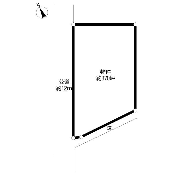 Compartment figure. Land price 52,200,000 yen, Land area 2877.03 sq m