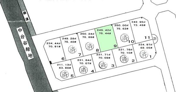 Compartment figure. Land price 13,950,000 yen, Land area 249.95 sq m