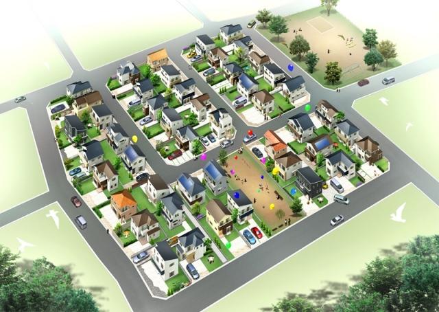 Local photos, including front road. Building plan example (1 ~ No. 48 locations) including building Price (application fee) 13,950,000 yen, Building area 99.18 sq m