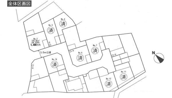 Compartment figure. Land price 14 million yen, Land area 120.06 sq m