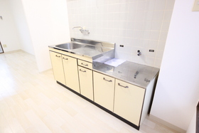 Kitchen. Kitchen two-burner gas stove can be installed