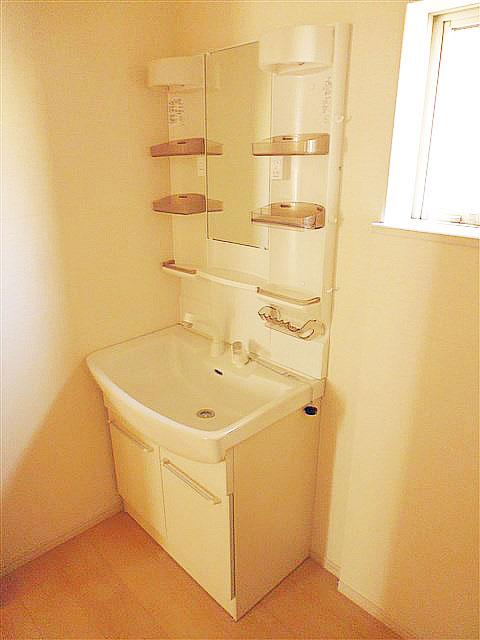 Wash basin, toilet. Washbasin with shower