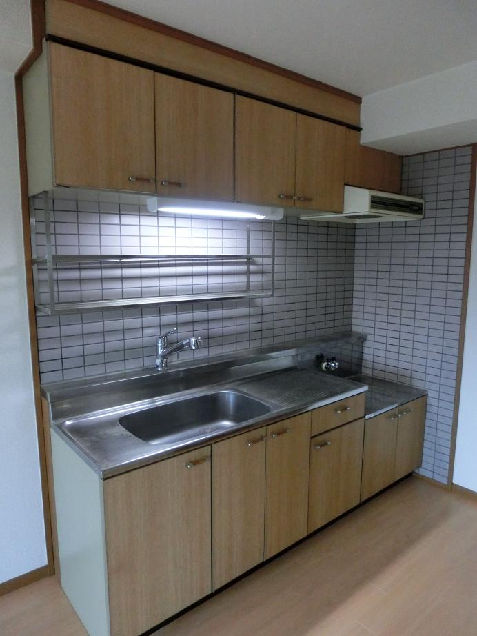 Kitchen. Kitchen faucet has been replaced in the faucet of the water purifier integrated