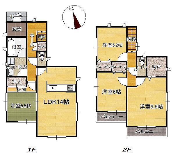 Floor plan. 25,800,000 yen, 4LDK, Land area 131.41 sq m , Building area 96.38 sq m relatively popular is a high floor plan (^_^) / Living and Japanese-style room is a place that can be used To spacious to release a is usually Tsuzukiai, Has gained support from people of all ages! (^^)!