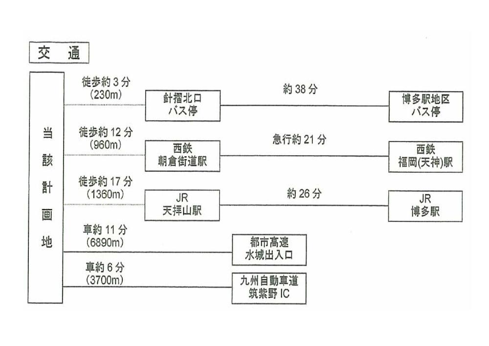 Walk up to Harisuri north exit bus stop 3 minutes, A 12-minute walk from Nishitetsu Asakura Road Station, Yumetaunchikushino subdivision that was blessed with 9 minutes and the surrounding environment walk up to.