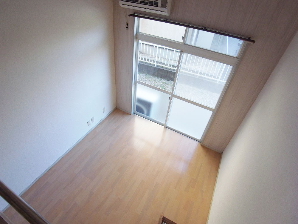 Living and room. Shot from the loft