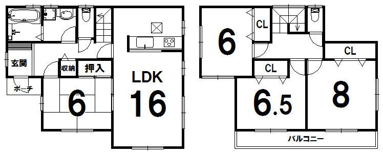Floor plan. 25,980,000 yen, 4LDK, Land area 165 sq m , Building area 104.33 sq m local appearance photo