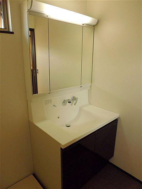 Wash basin, toilet. Washbasin with shower