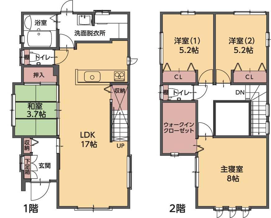 Floor plan. Price 33,980,000 yen, 4LDK, Land area 165.19 sq m , Building area 99.78 sq m