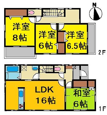 Floor plan. 24,980,000 yen, 4LDK, Land area 201 sq m , Building area 105.99 sq m